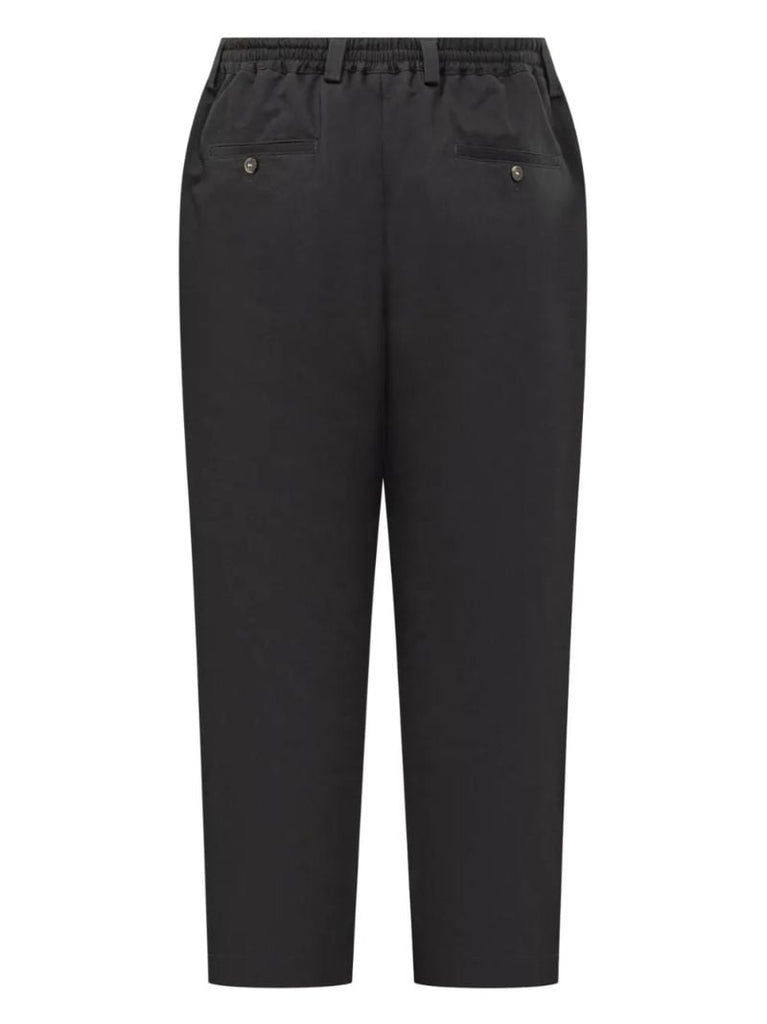 Black Organic Cotton Tapered Trousers