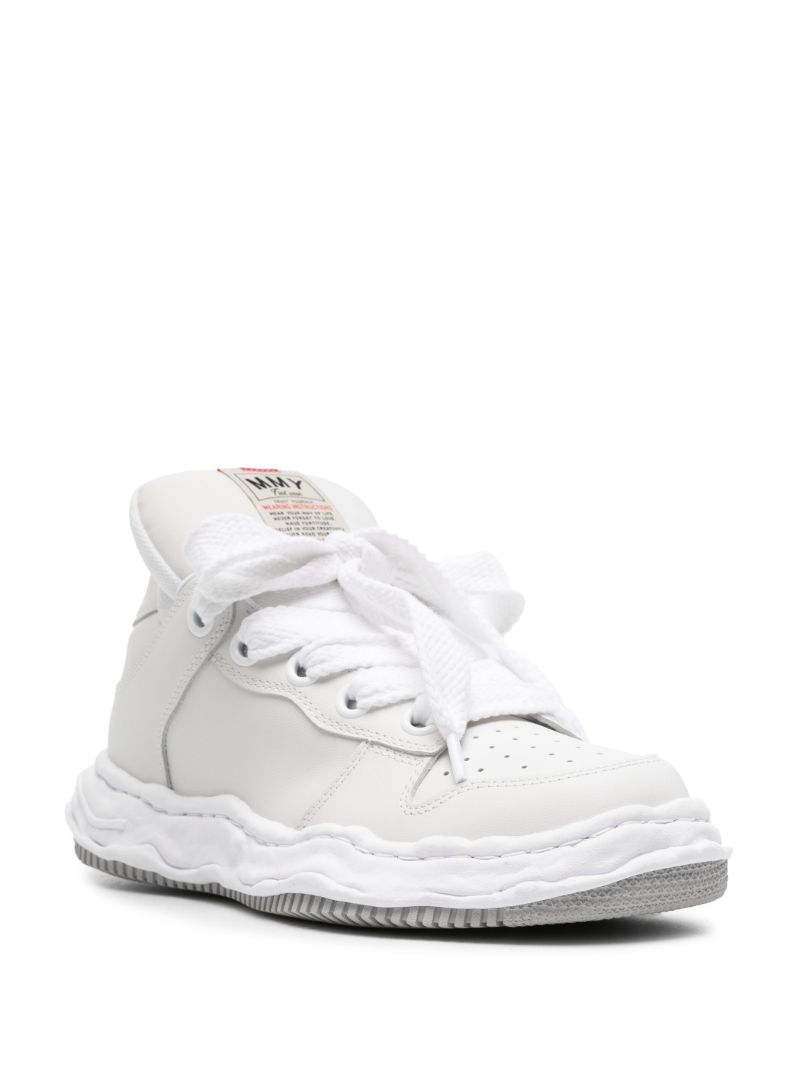 White Wayne Puffer Leather Sneakers