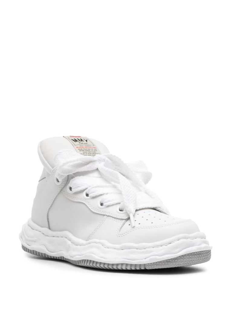 White Wayne Puffer Leather Sneakers