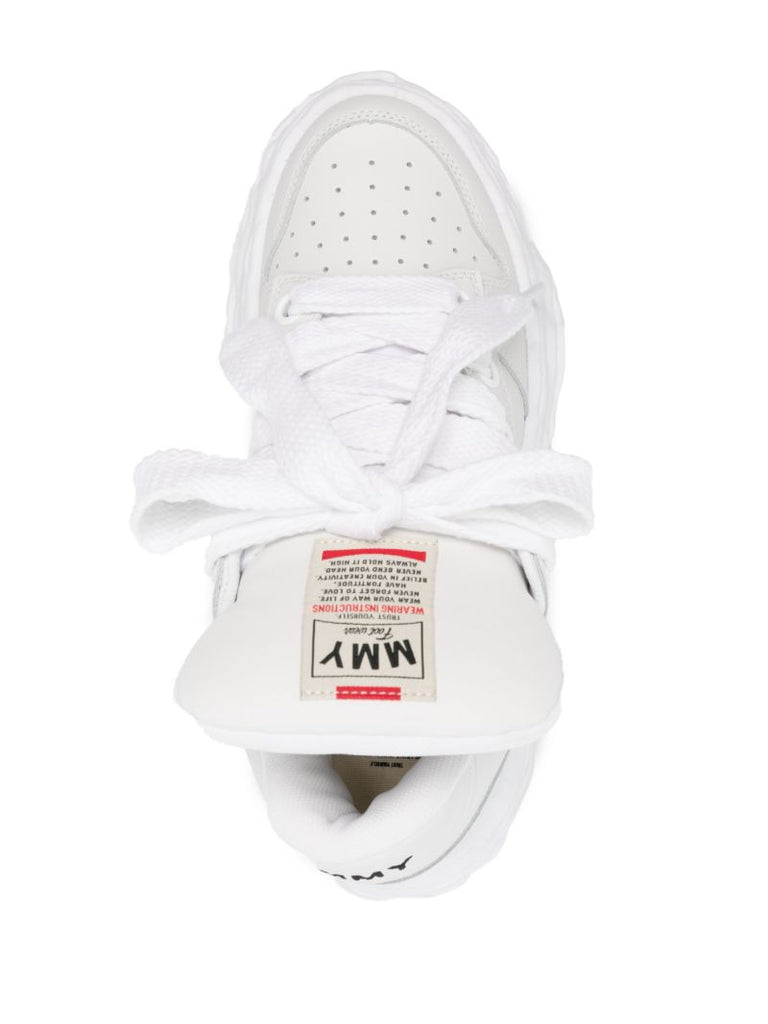 White Wayne Puffer Leather Sneakers