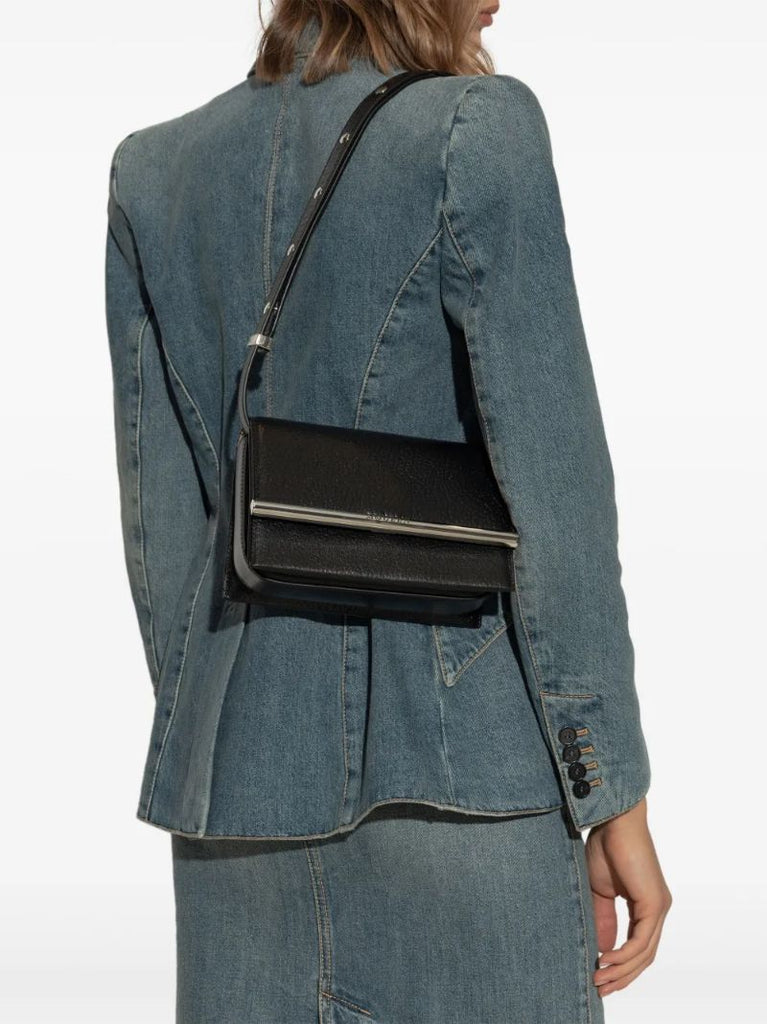 Black T-bar Shoulder Bag