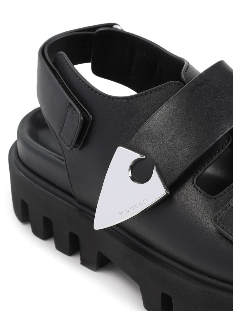 Black Leather Platform Sandals