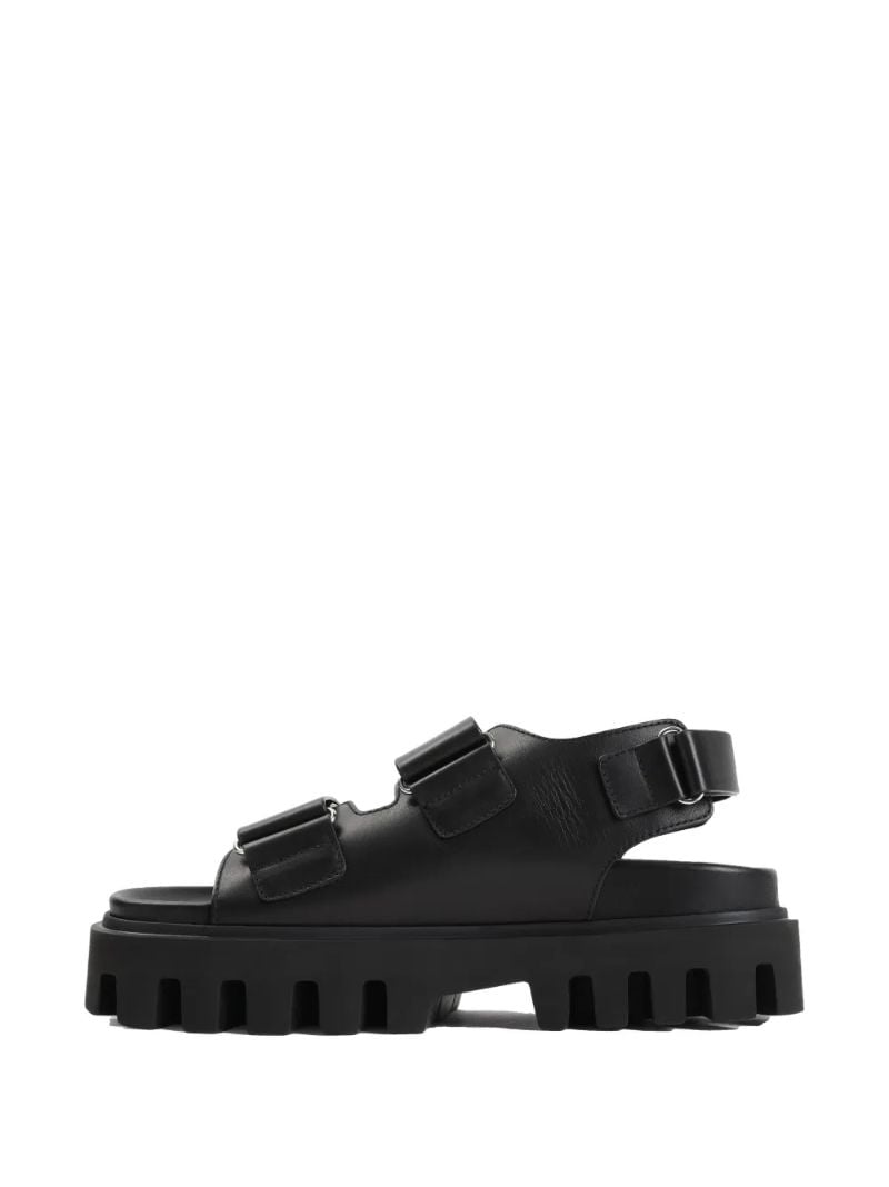 Black Leather Platform Sandals