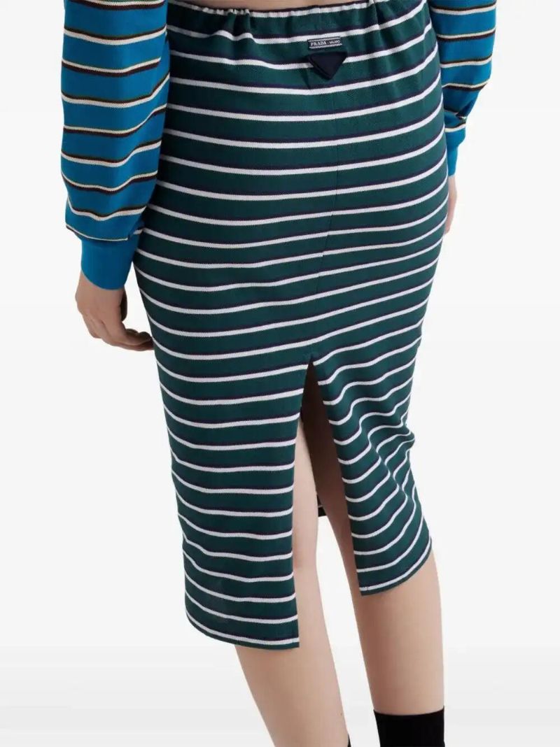 Green Striped Skirt