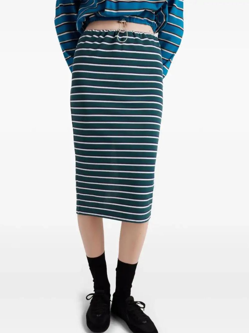Green Striped Skirt