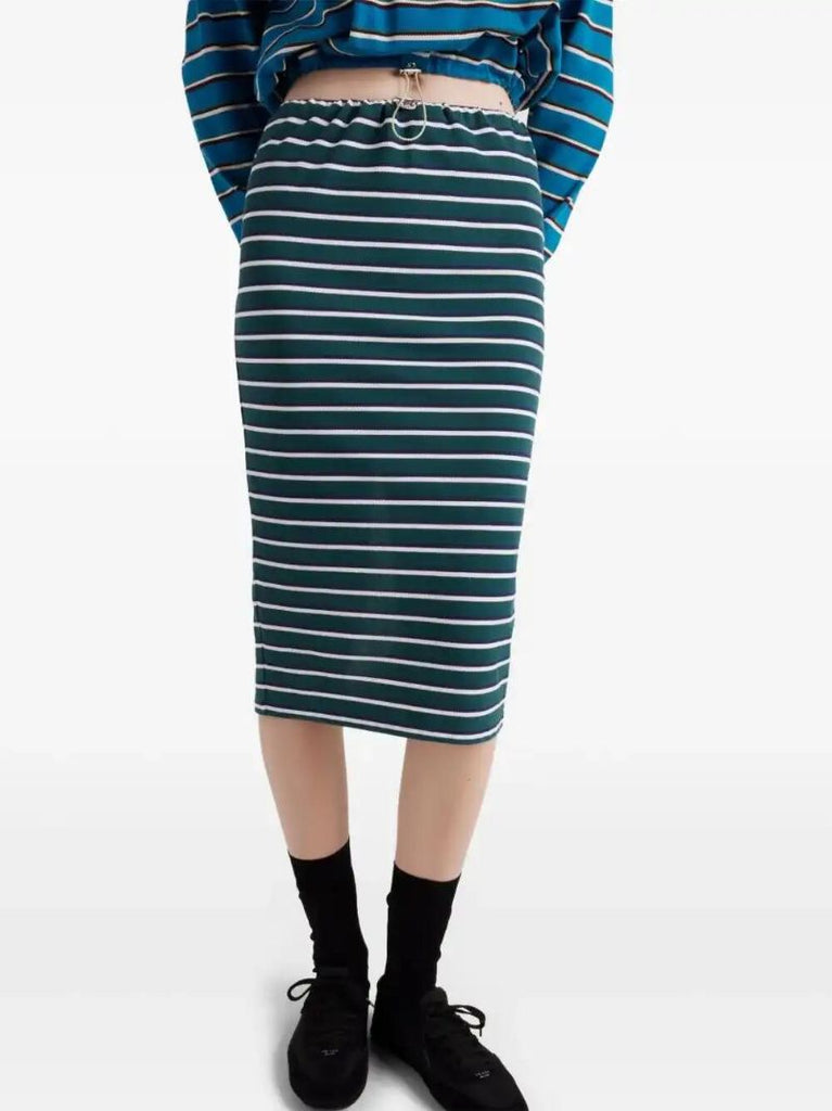 Green Striped Skirt