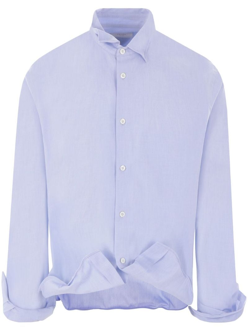 Blue Rolled-trim Shirt