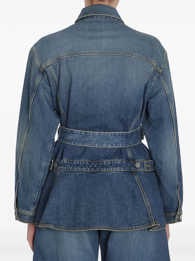 Blue Peplum Denim Jacket