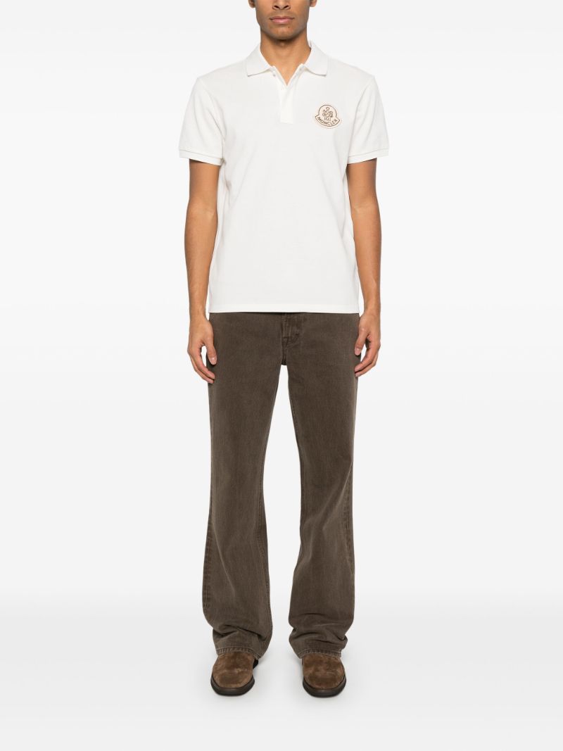 White Year of the Snake Patch Cotton Polo Shirt