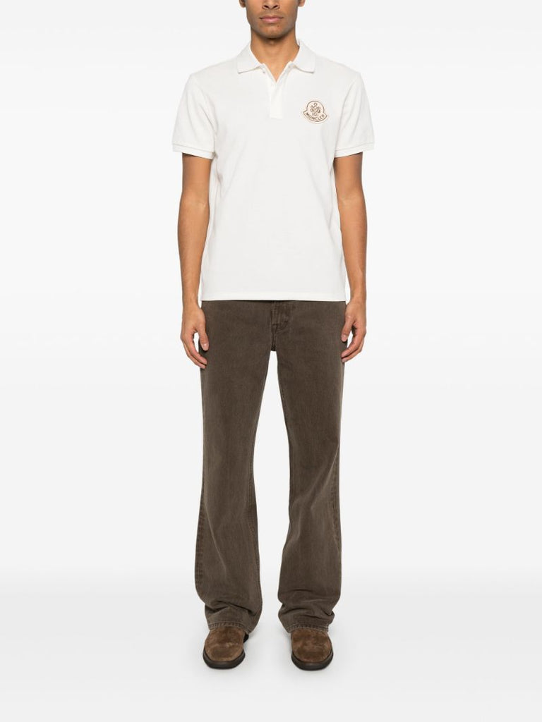 White Year of the Snake Patch Cotton Polo Shirt