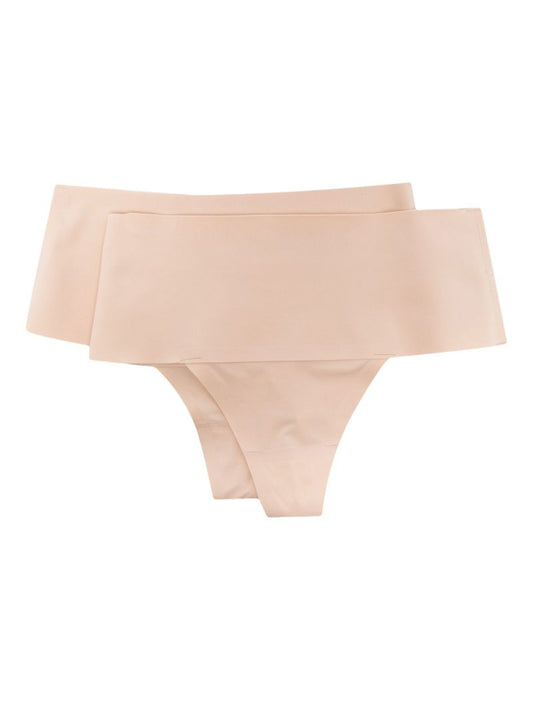 Spanx 2 Pack Undetectible Thong High Wst Shapewear Soft Nude