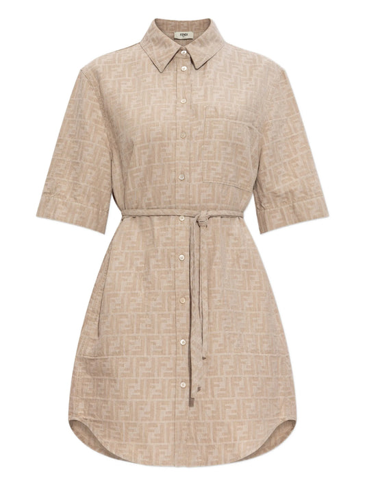 monogram-logo shirt dress