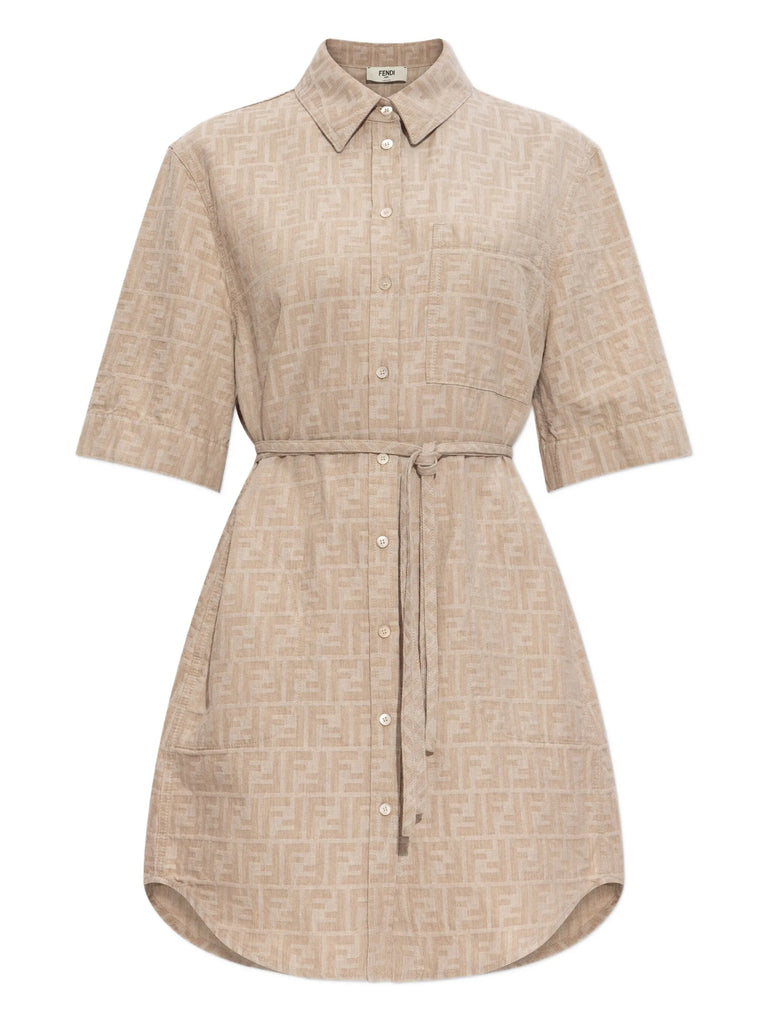 monogram-logo shirt dress