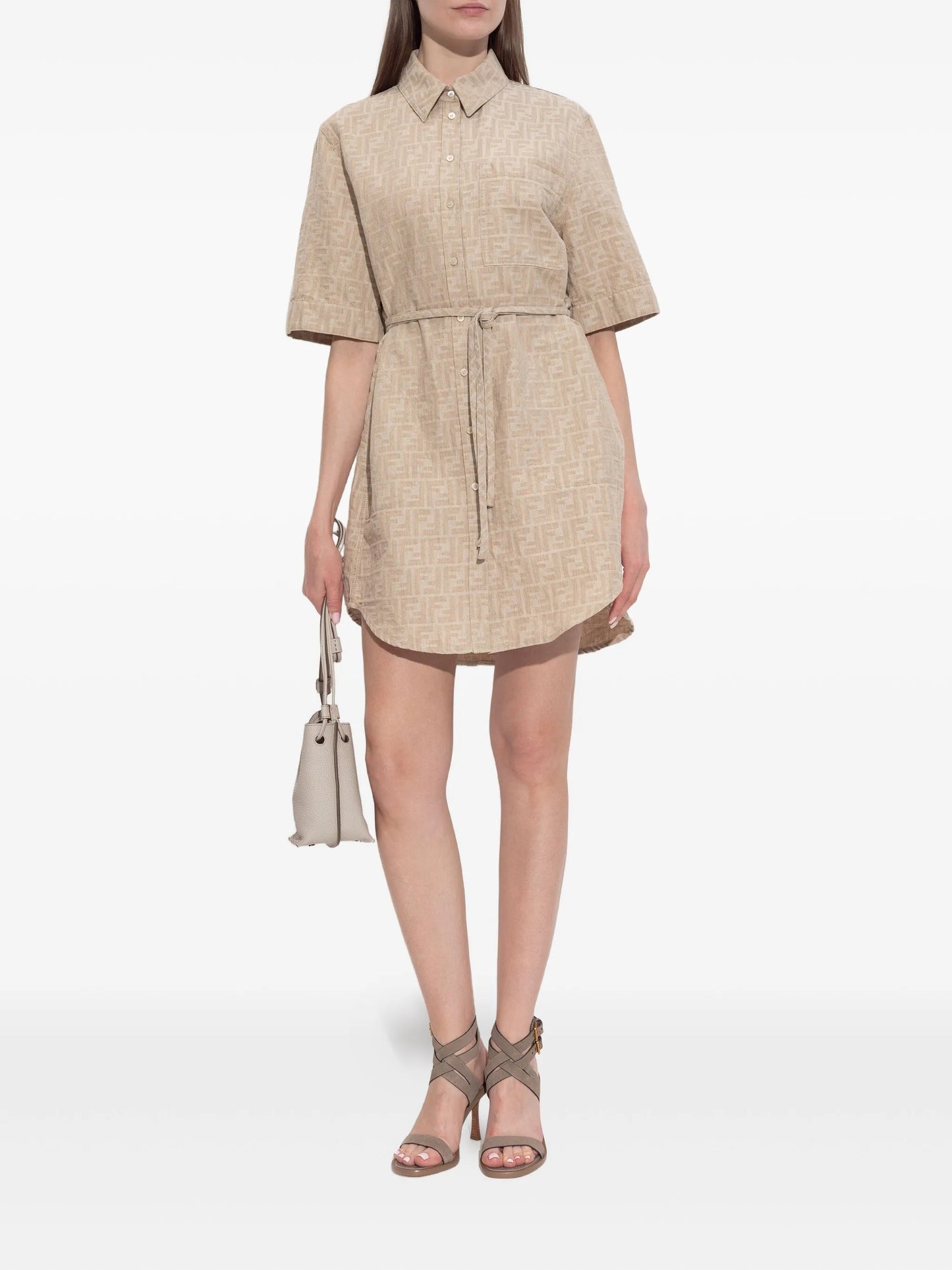 monogram-logo shirt dress