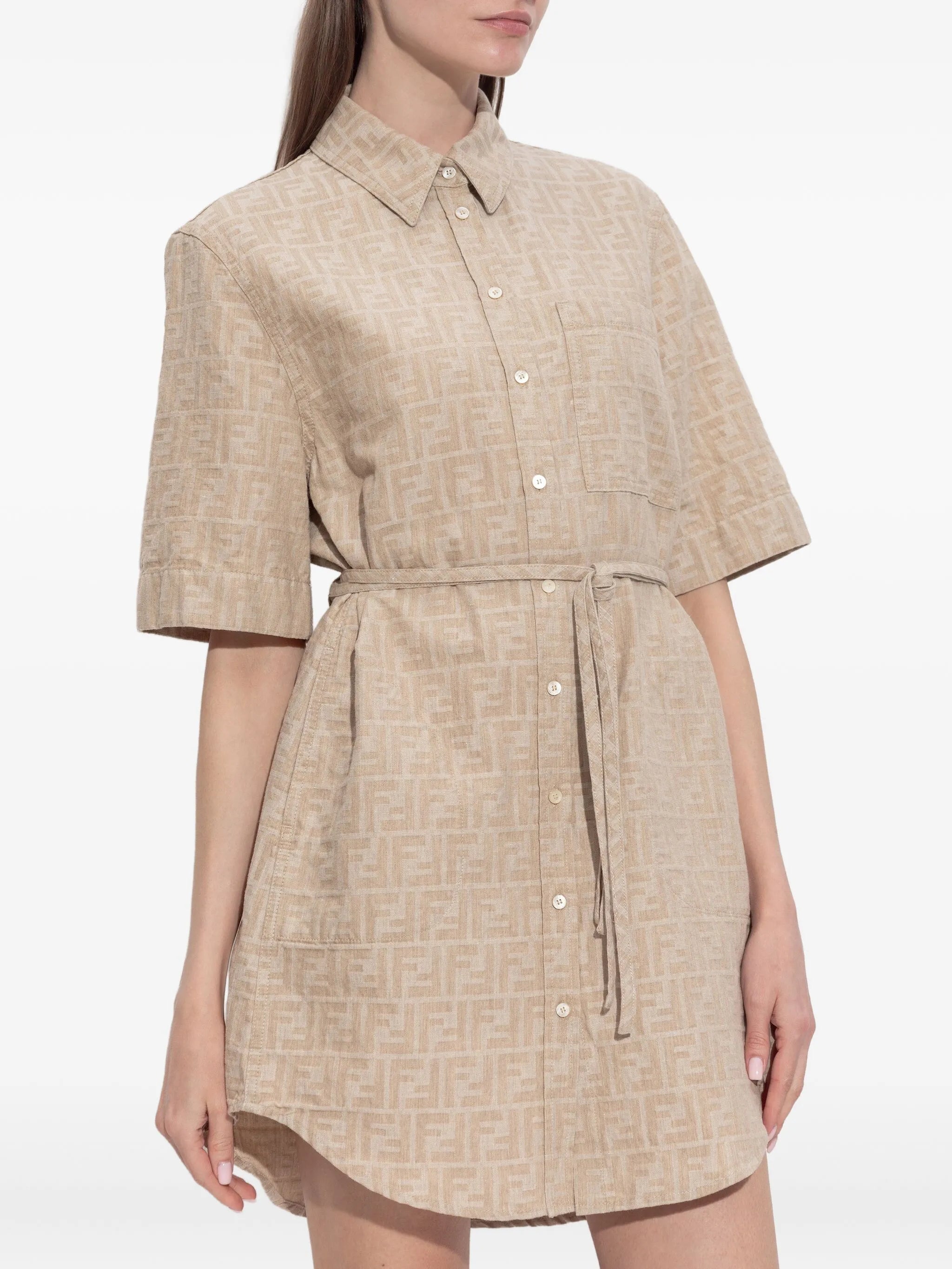 monogram-logo shirt dress